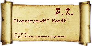 Platzerjanó Kató névjegykártya